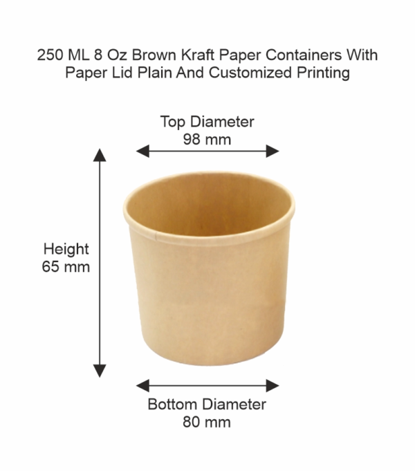 250 ml brown paper kraft container manufacturer