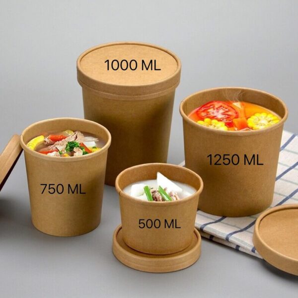 500ml Brown Paper Kraft Container Suppliers