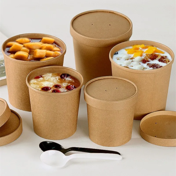 580ml Brown Paper Kraft Containers manufacturers